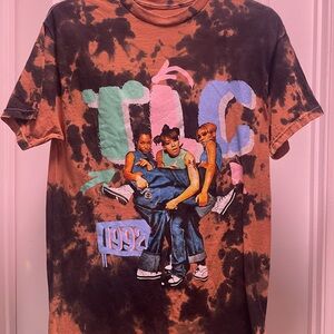 TLC 1992 Graphic Band Tee Bleach Tie Dye Medium